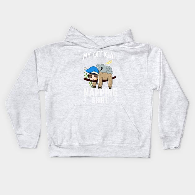 Sleeping Sloth Koala Pyjamas My Official Napping Kids Hoodie by Gtrx20